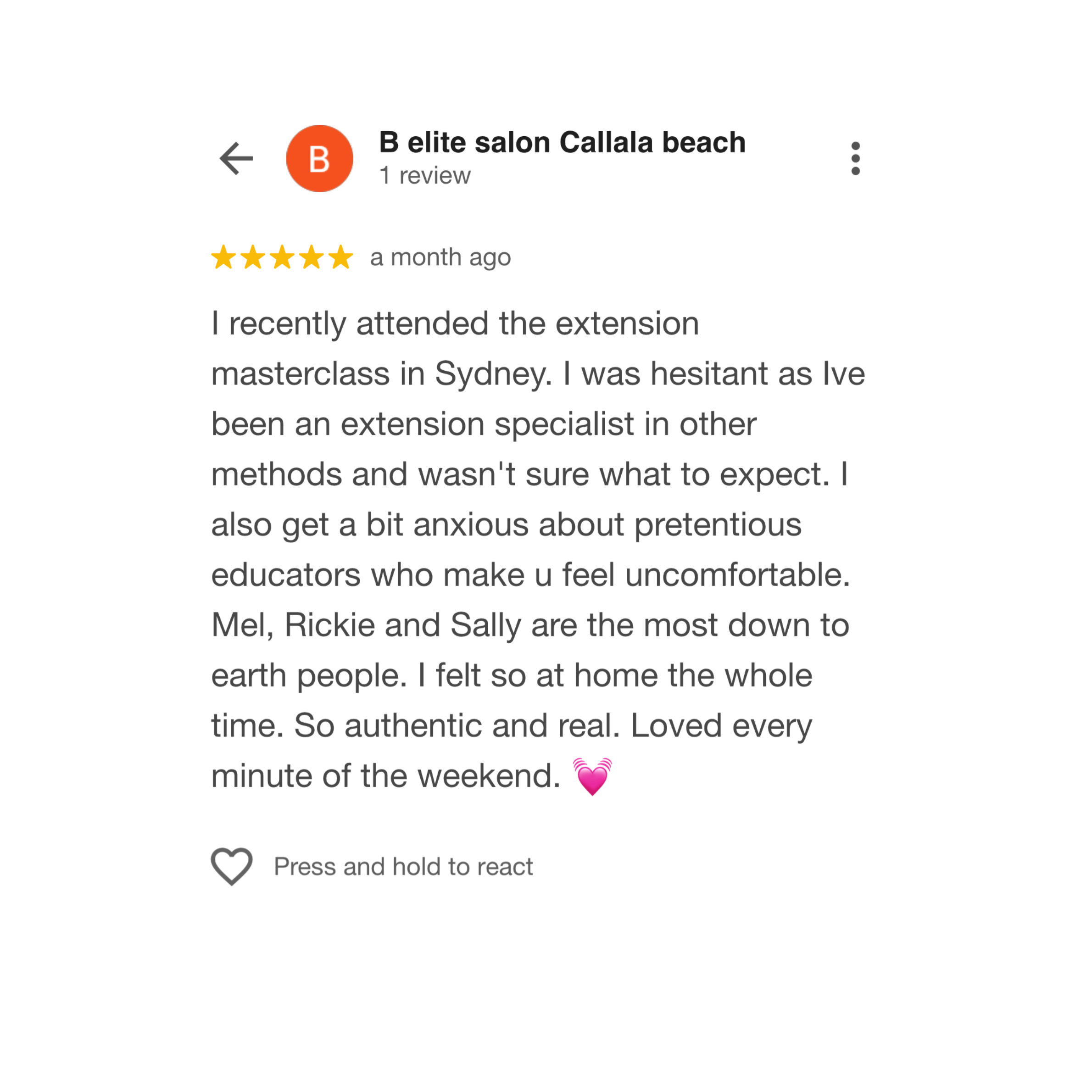 Customer review