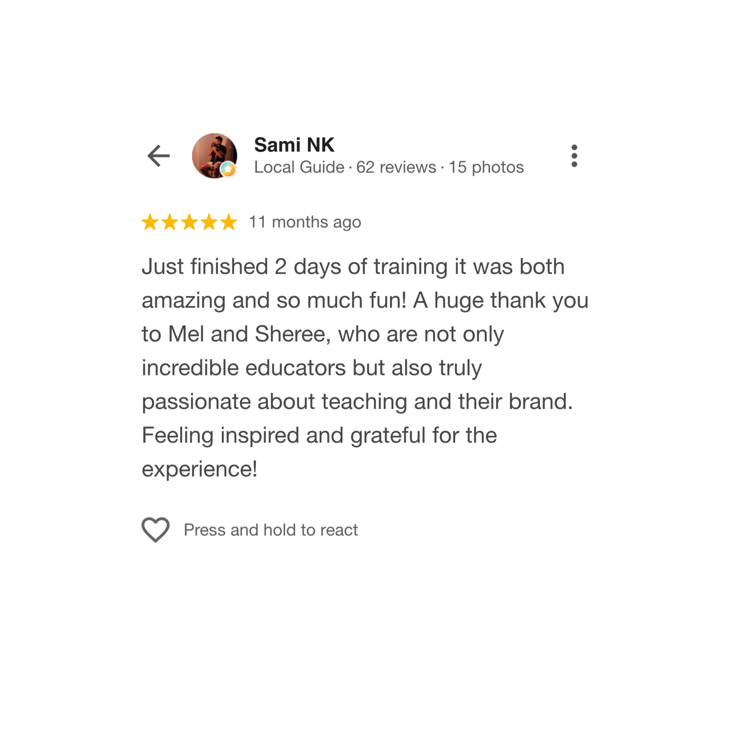 Customer review